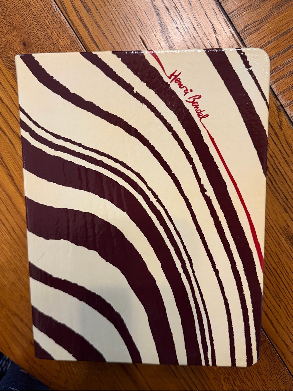 Henri Bendel Cream, Dark Brown, & Red Zebra Stripe Vintage Hard Cover Notebook